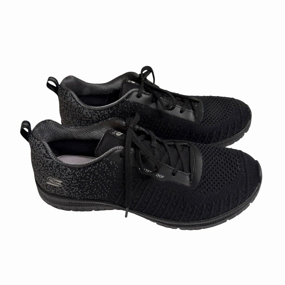 Skechers Waterproof Virtue Dryspell Sneakers Shoes Women Black Charcoal 8.5